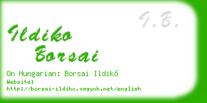 ildiko borsai business card